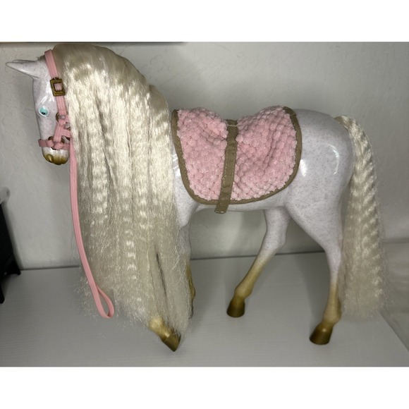 Our Generation 12" Hair Play Foal‎ - Glitter & Hearts Andalusian Horse in White - Picture 1 of 2
